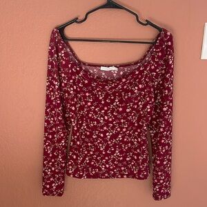 Off the shoulder swoop neck top